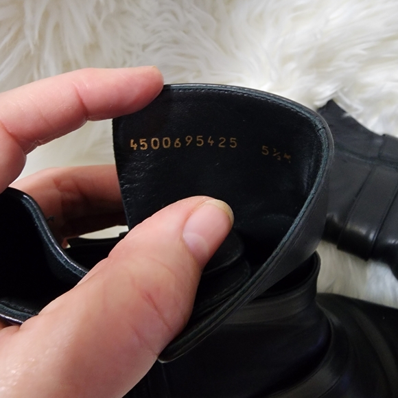 Stuart Weitzman Black Leather Ankle Boots with Gold Buckles - Picture 10 of 10